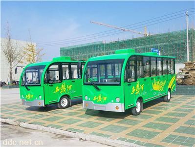  封闭式冷暖空调14座电动观光车游览车